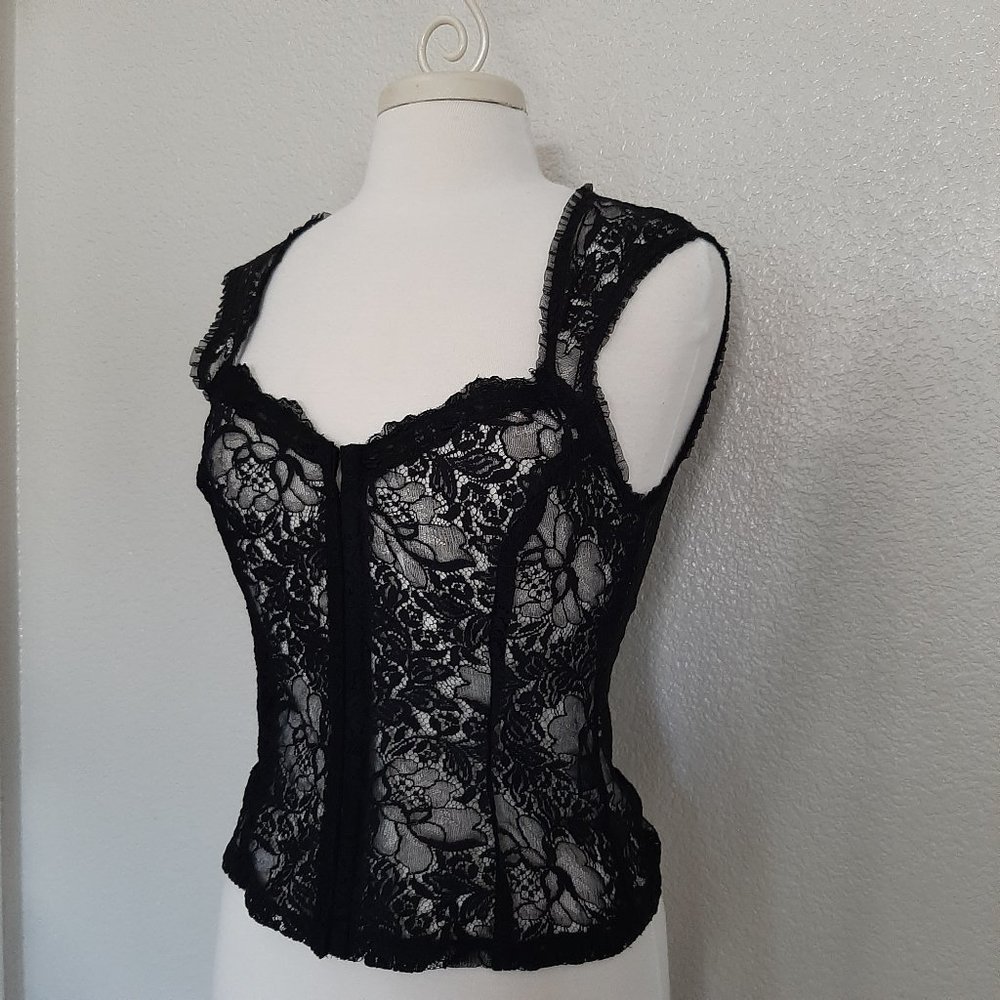 Ann Ferriday Black Lace Corset Blouse - Picture 5 of 12